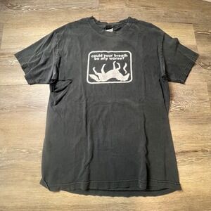 Top Heavy T-Shirt Mens Large Black Graphic Distressed Could Your Breath Be Worse